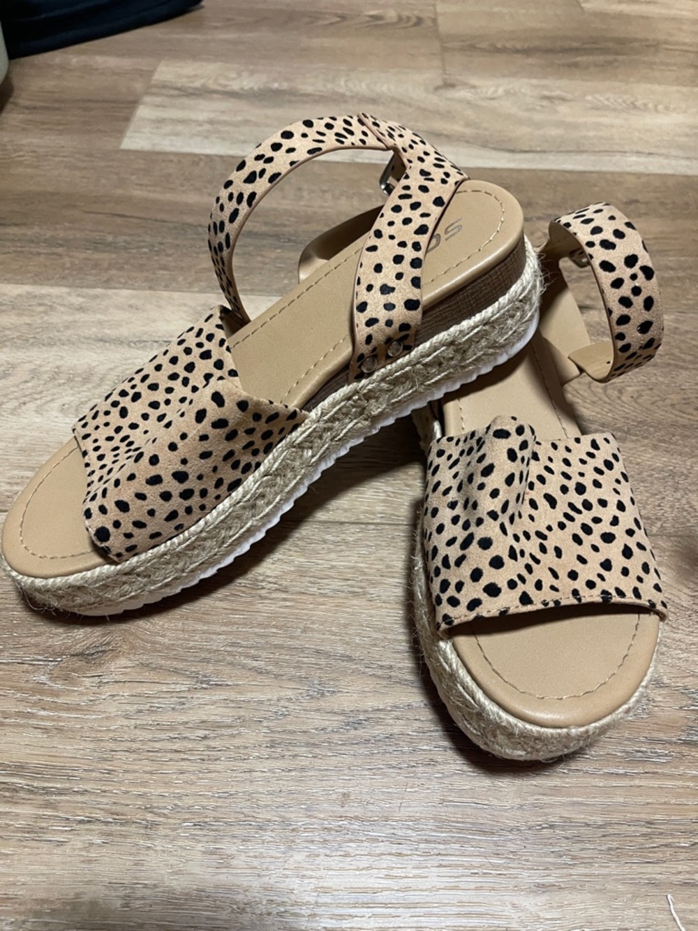 Soda Beige Leopard Espadrille Platform Sandals